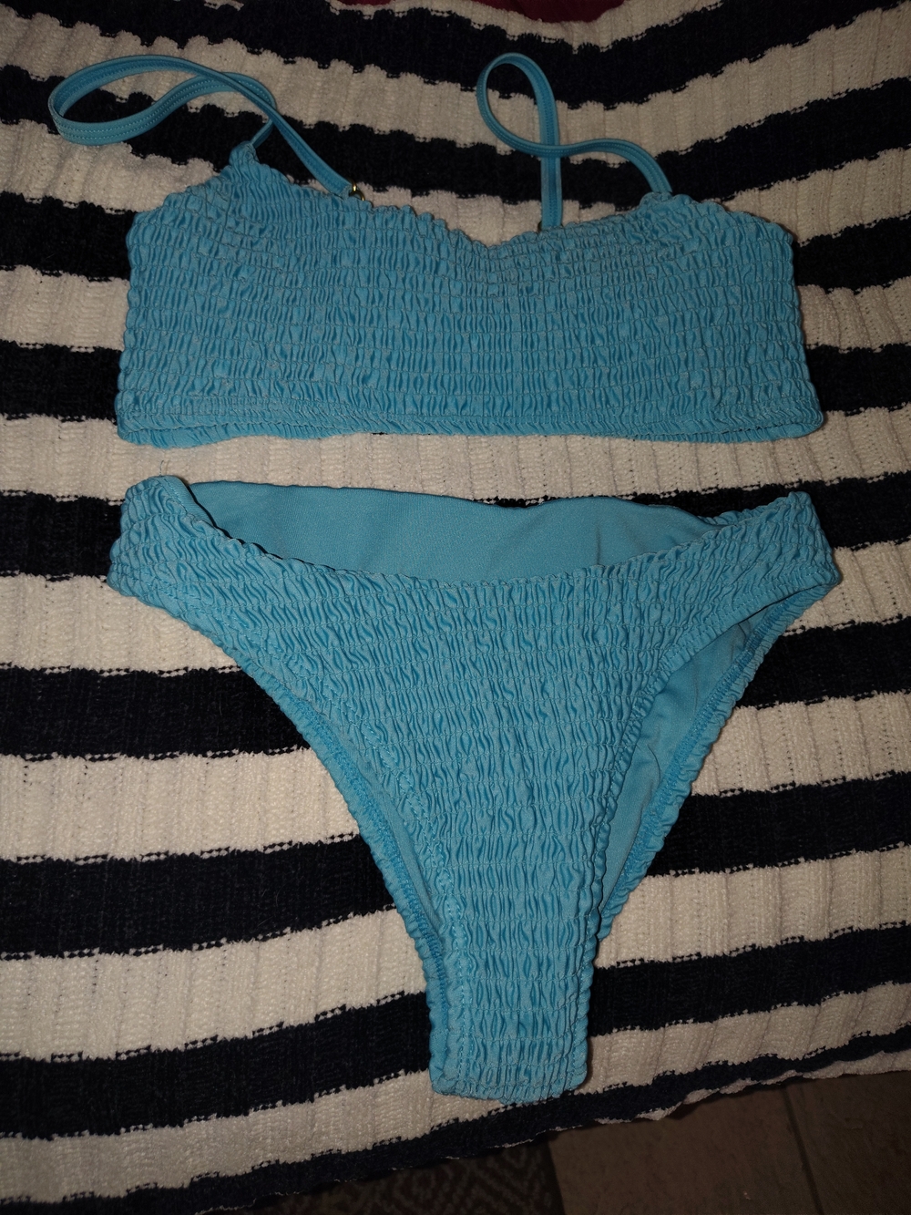 MOSMANN Australia Sky Blue Smocked Bikini Set